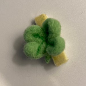 Shamrock Barrette, Needle Felted Barrettes Handmade