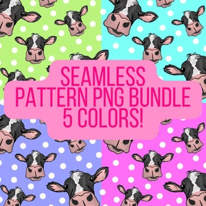 Cow Seamless Pattern PNG Bundle
