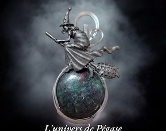 The Elowen Witch Necklace With a Sublime Ruby Kyanite Stone UK