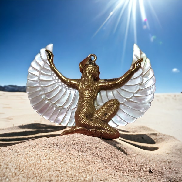 Goddess isis made with clam shell mother-of-pearl