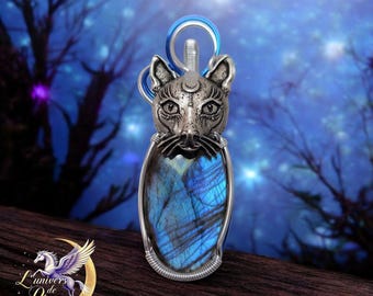 Nyxara Pendant Necklace Made With a Sublime Blue Labradorite With