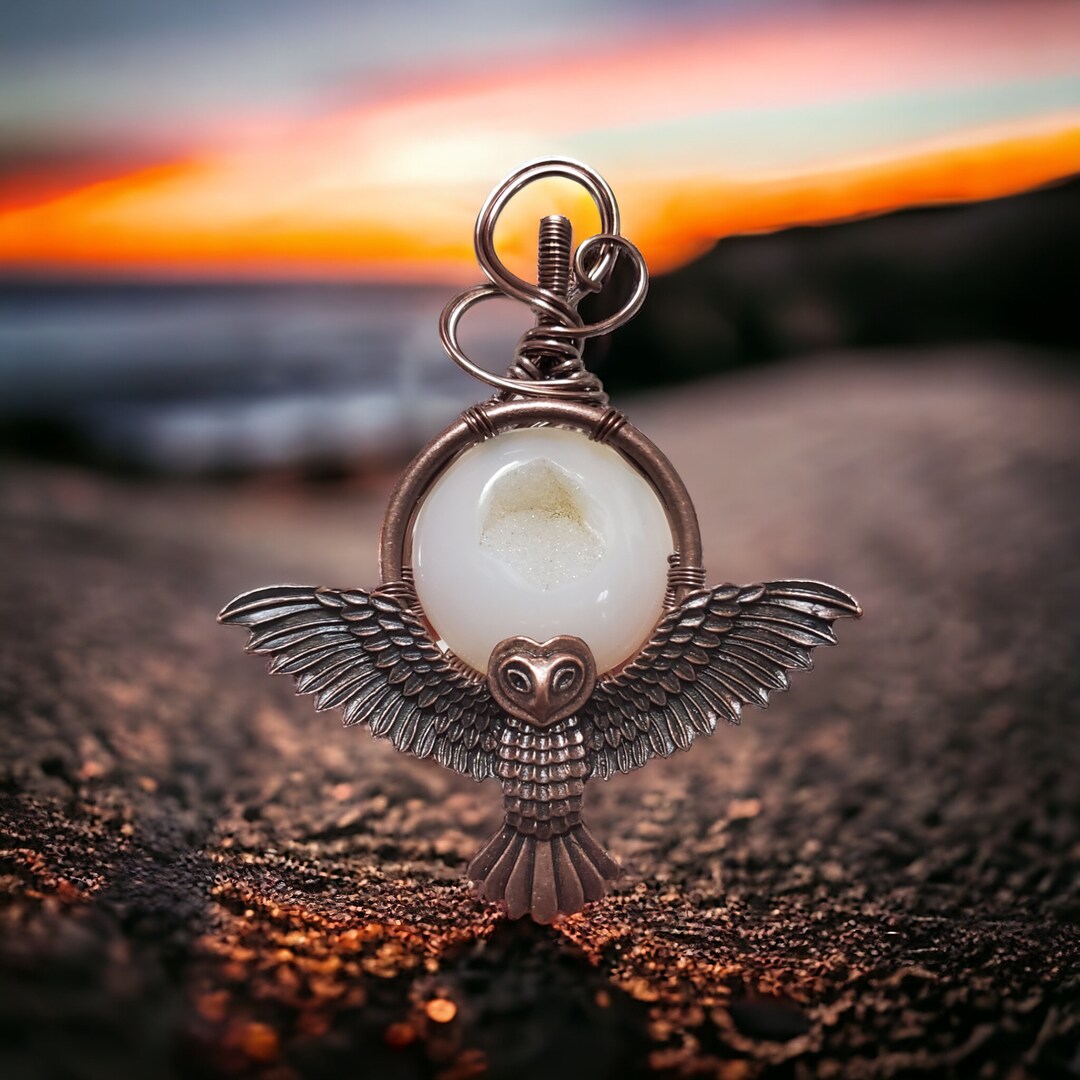 •LUNA• ghost agate + citrine + mixed metal necklace (16