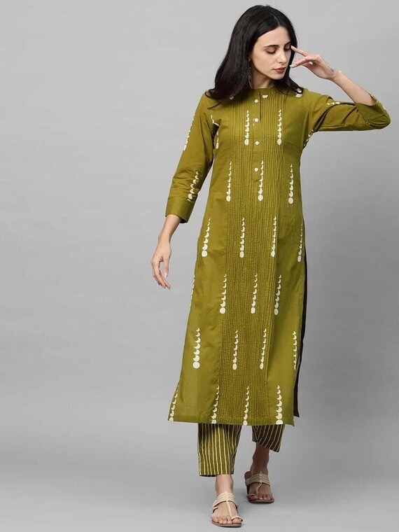 Designer Kurti Pant Set Straight Kurti 