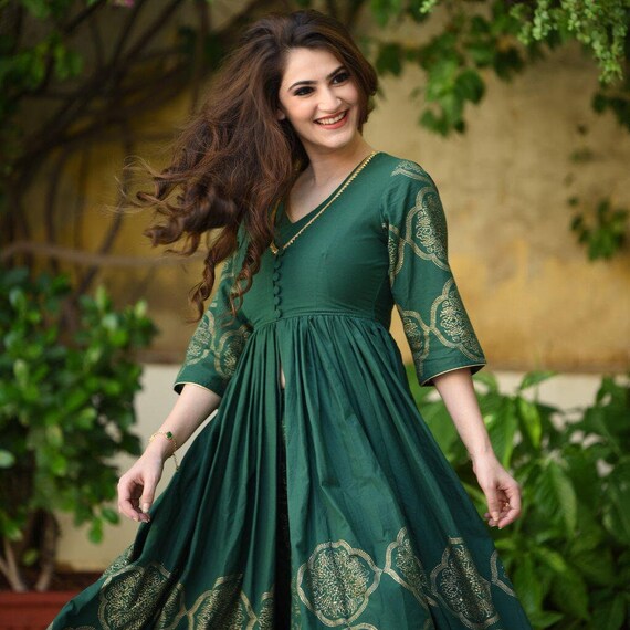 anarkali dress cotton