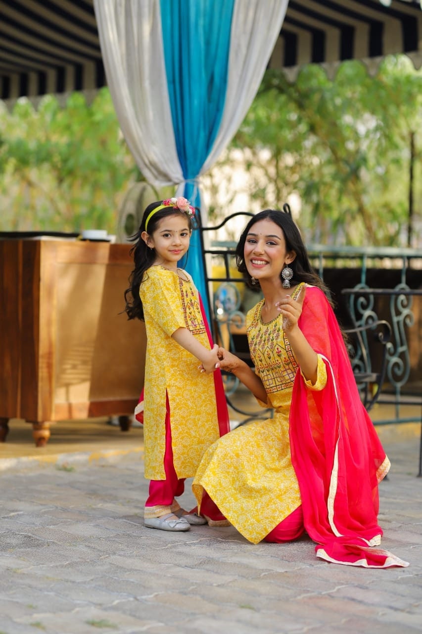 Indian Mother Daughter Dress Combo 