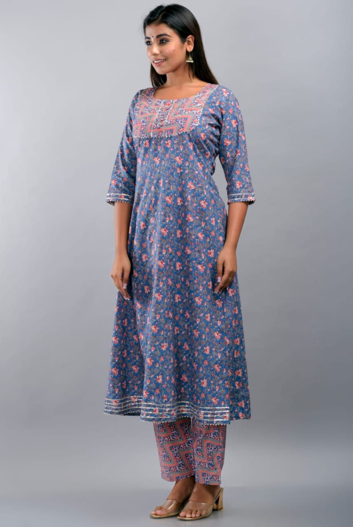 Designer Cotton Anarkali Dress Indian Block Print Anarkali Etsy