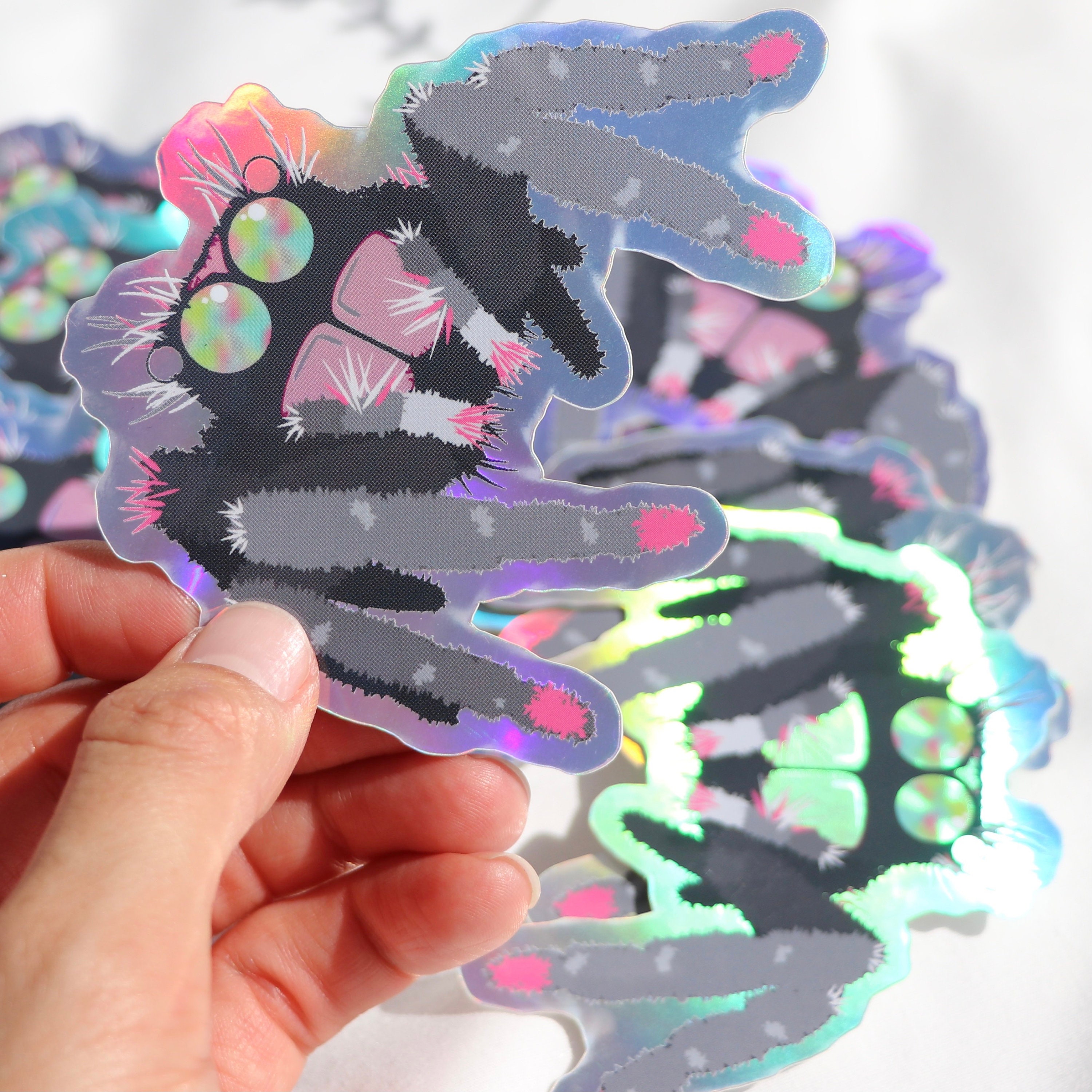 Jumping Spider Sticker- Holographic Spider Sticker - Etsy