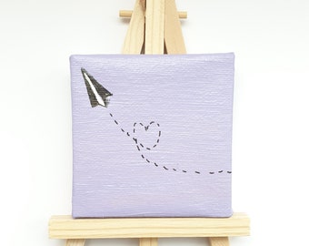 Paper Plane Painting|WestmoreGirlz|Miniature Art|Fathers Day|Paper Plane|Aviation|Pilot Gift|Boys|Girls|Made in the UK|For Dad