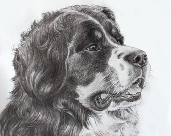 Custom Dog Portrait from Photo: Hand-Drawn Charcoal Pet Memorial Original Art by SvetlanaSartStudio
