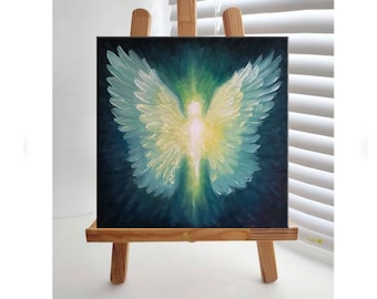天使の絵画 守護天使 オリジナルアート 天使の羽 壁アート 天使