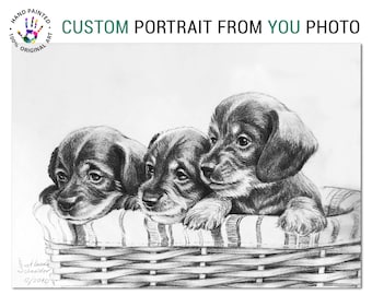 Retrato de mascota personalizado: dibujo original de perro al carboncillo a partir de una foto de SvetlanaSartStudio