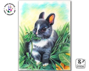 fancy rabbit  ハンドメイドパステル画　絵画アート原画 fancy rabbit ハンドメイドパステル画 絵画アート原画 - 絵画