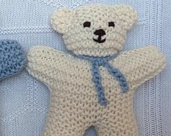 Knitting Pattern Easy Knit Vintage Tiny Teddy Bear Soft Toy in DK about 20cm / 8 ins tall - downloadable pdf, available in ENGLISH only