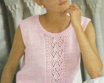 Knitting Pattern Ladies or Girls Lace Summer Twin Set Cardigan & Sweater in DK Sizes 30 to 40 inches downloadable pdf, available in ENGLISH
