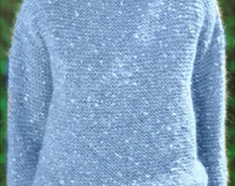 Knitting Pattern Ideal for Beginner Ladies Super Easy Knit Sweater Chunky Yarn Size 30- 40 ins  downloadable pdf available in ENGLISH only