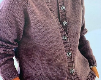 Modèle de tricot pour dames Easy Knit DK Twin Set cardigan & pull à manches courtes, tailles 32 à 54 pouces PDF téléchargeable, disponible en ANGLAIS uniquement