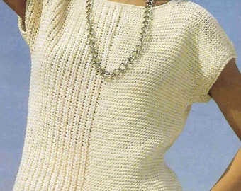 Modèle de tricot Collection de onze hauts d'été pour femmes en coton épais Aran - Excellent rapport qualité-prix - PDF téléchargeable, disponible en ANGLAIS uniquement