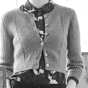 Knitting Pattern Ladies or Girls Fine Cropped Cardigan in 4 Ply Sizes 32 to 50 inches