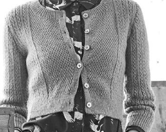 Knitting Pattern Ladies or Girls Fine Cropped Cardigan in 4 Ply Sizes 32 to 50 inches
