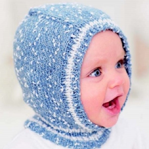 Knitting Pattern Easy Knit Childrens Classic Balaclava in DK to fit age 0 to 7 Years - downloadable pdf, available in ENGLISH only