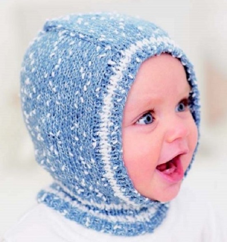 Knitting Pattern Easy Knit Childrens Classic Balaclava in DK to fit age 0 to 7 Years downloadable pdf, available in ENGLISH only image 1