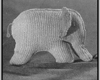 Patrón de tejido de elefante de juguete vintage