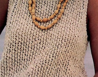 Knitting Pattern Ladies or Girls Sleeveless Sweater Vest Top in DK yarn Sizes 30 to 38 inches  downloadable pdf, available in ENGLISH only