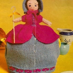 Stickmönster Bo Peep Tea Cozy Tekannaöverdrag nedladdningsbart i pdf-format, endast tillgängligt på engelska