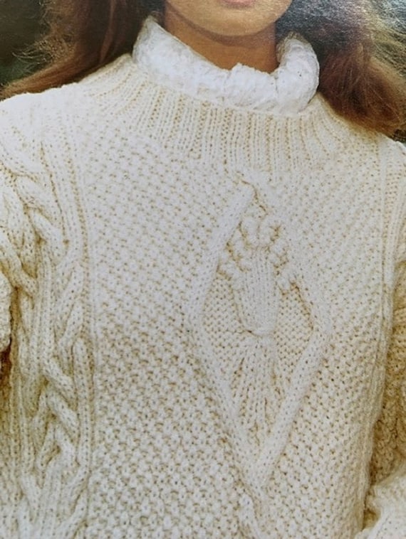 【YOURNUS】Apel Span Over Knit Knitting Pattern Mens Aran Sweater Size 34 to 44 Ins - Etsy
