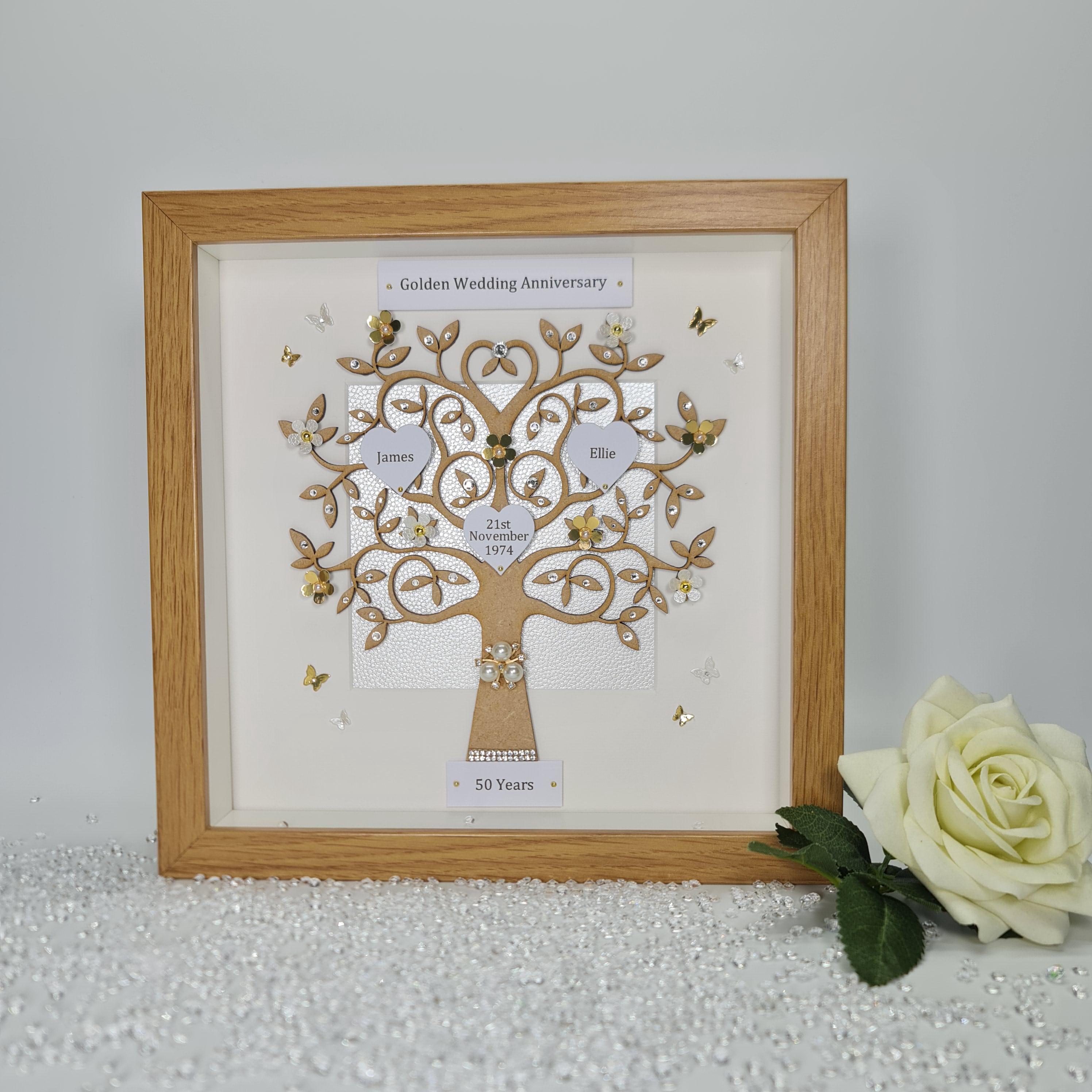 Golden Wedding Anniversary Gift, Anniversary Gift, Wedding Anniversary Frame,  50th Anniversary Gift, Anniversary Box Frame - Etsy, image size:2992x2992