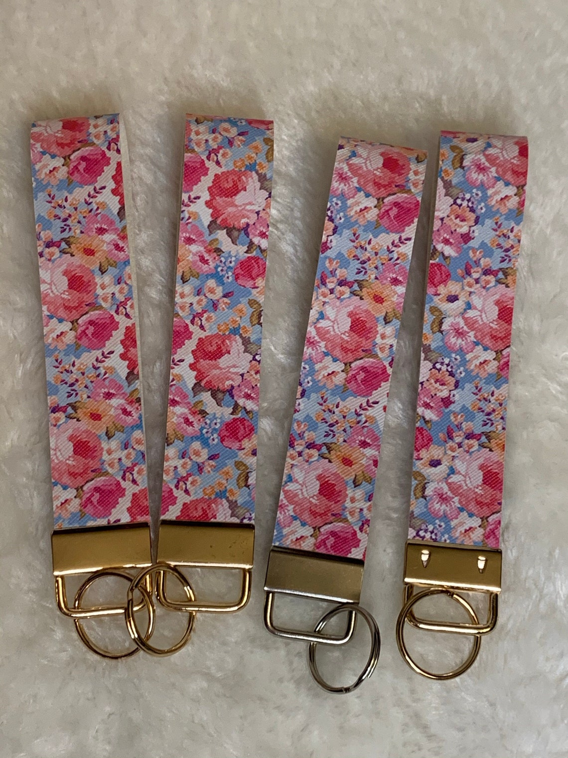 Faux Leather Keychain Faux Leather Wristlet Keychain Etsy