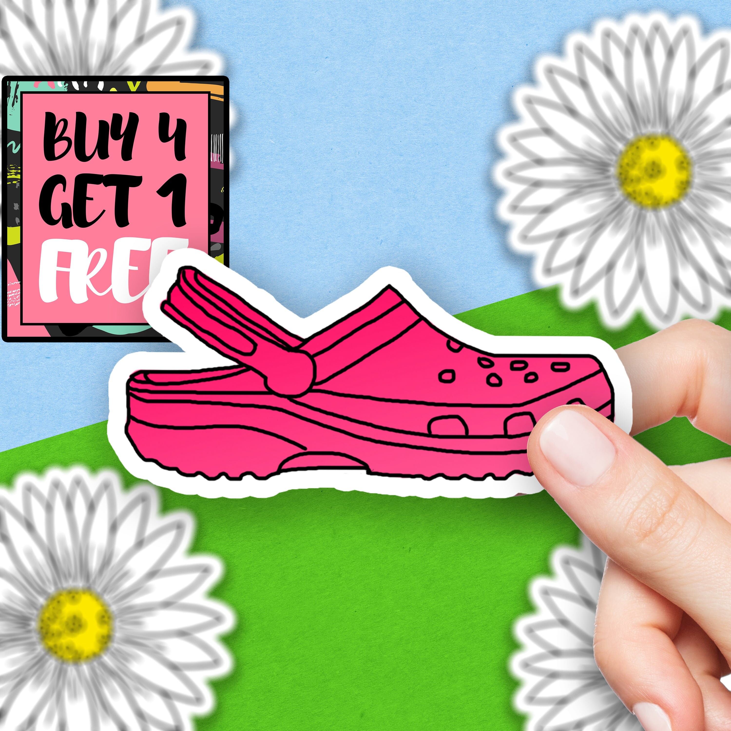 Pink Croc Sticker Funny Sticker Fun Crocs Stickers Laptop Etsy