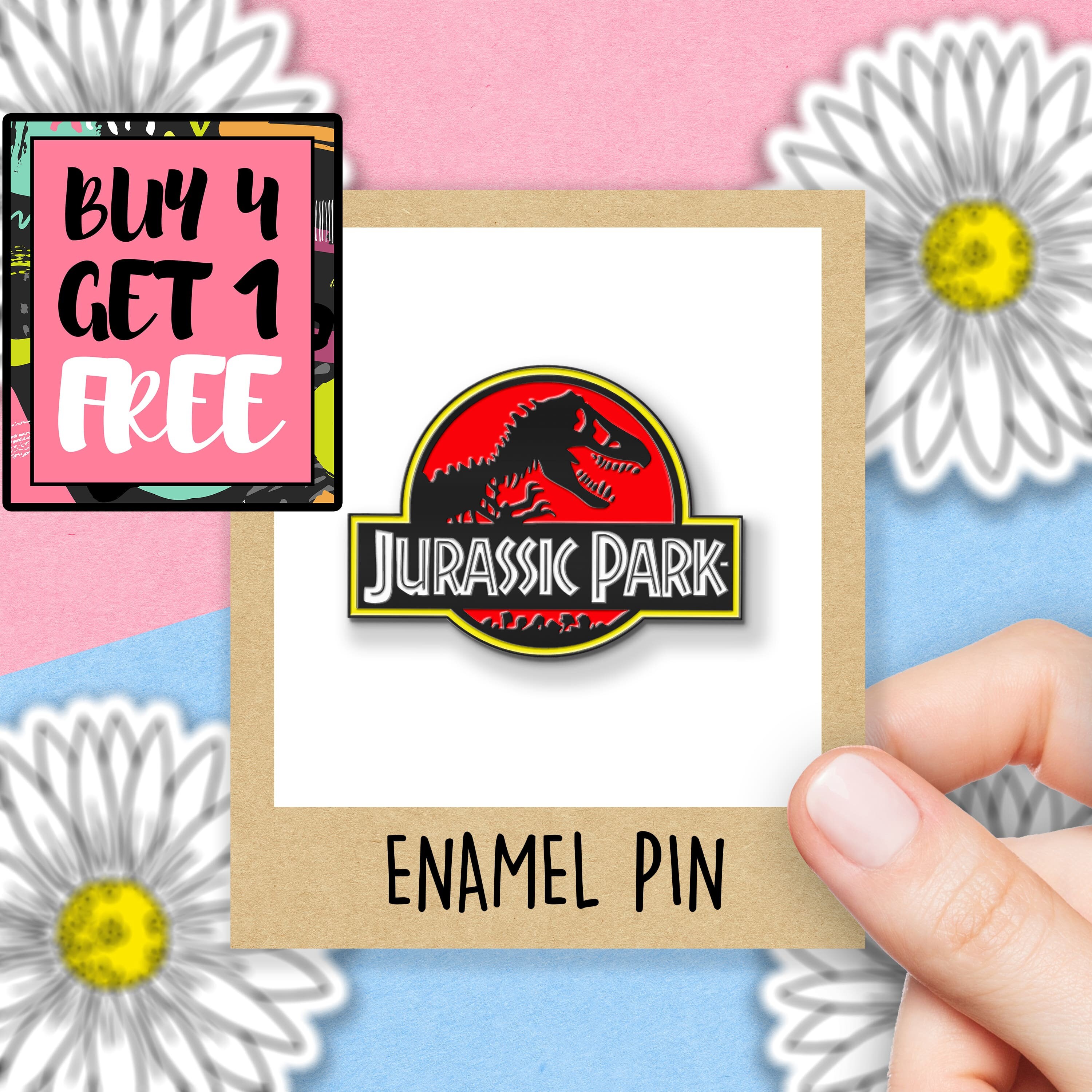 Jurassic Park Logo Enamel Pin Cool Dinosaur Enamel Pins | Etsy