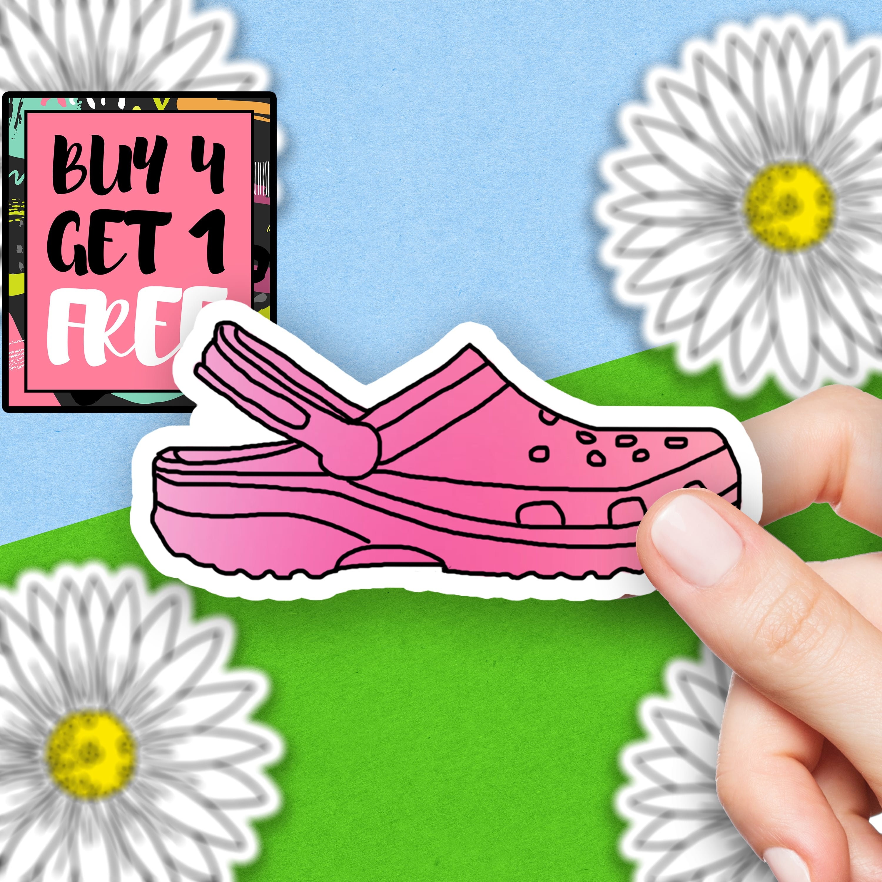 Pink Croc Sticker Cool Sticker Crocs Positive Stickers Laptop Etsy