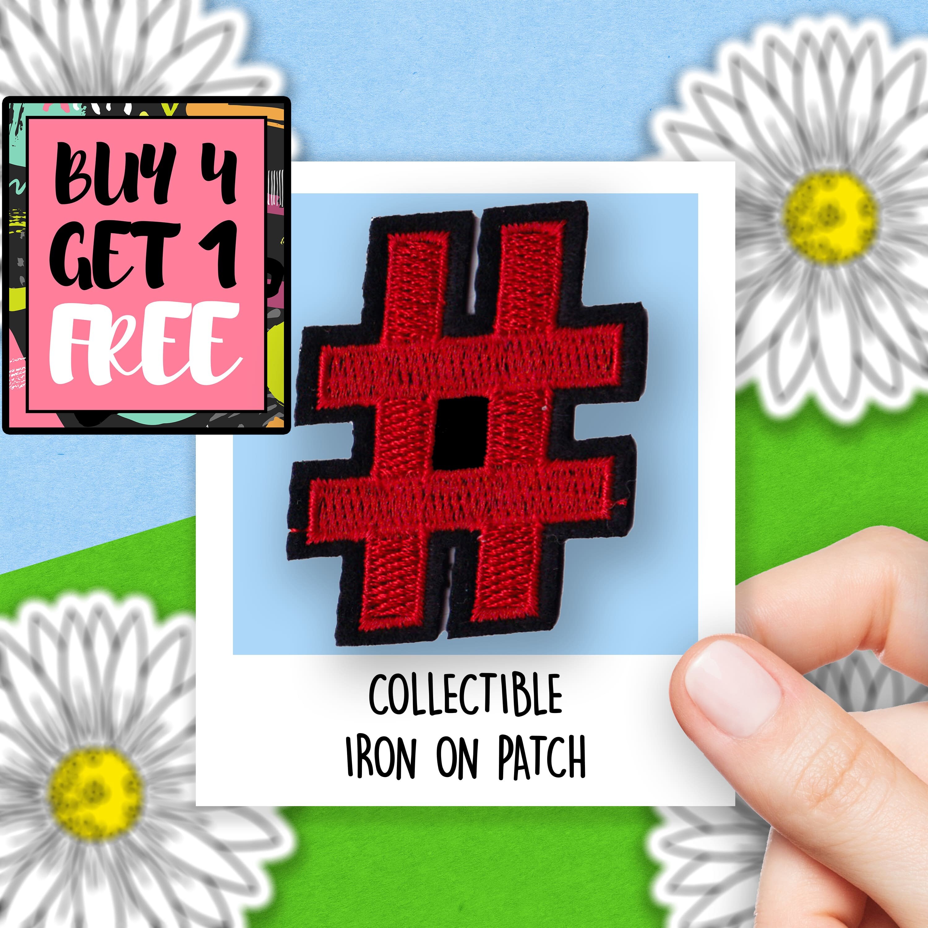 Hashtag Symbol Patch Trendy Sign Patches Embroidered Badge Etsy