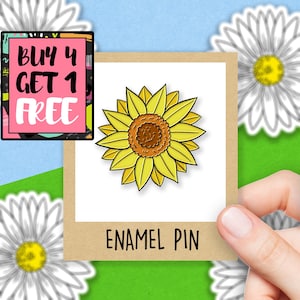 Flower Pin Gifts for Florist Enamel Pin Sunflower Enamel Pin Flair Hard Enamel Harold and Maude Inspired Lapel Pin