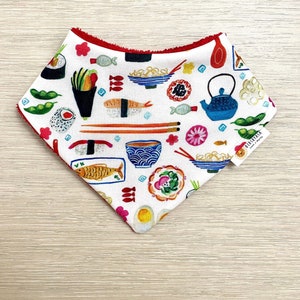 Sushi, Japanese, Triple layer, absorbent, baby bibs, Bandana bibs, Cute, Drool bib, 7 Colors, baby headband, FREE SHIPPING