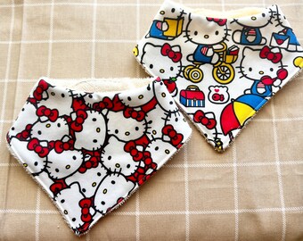 2pc set, hello kitty, baby bibs, hello kitty bib, baby gift, Japanese, Sanrio, kitty, キティちゃん