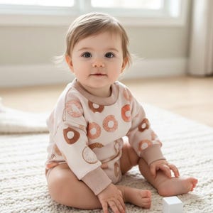 Pullover Strampler | Donut | Mädchen | Neugeborenes | rosa | Kleinkind | Pullover | Baby Geschenk | Babyparty | Geburtstagsgeschenk