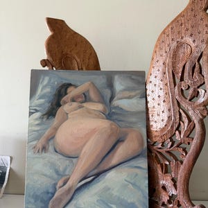 Lie & Lull – Original Oil Painting on Canvas | Figurative Female Portrait | Classical Realism Wall Art | One-of-a-Kind Fine Art