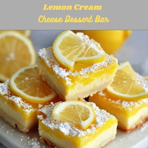 Lemon Cream Cheese Dessert Bar Recipe: Tangy Baking PDF (Printable Card Included)