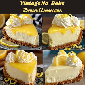Vintage No-Bake Lemon Cheesecake Recipe: Retro Dessert (PDF Download