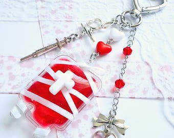 Guro Blood Bag Charm | Medicalcore, Yami Kawaii