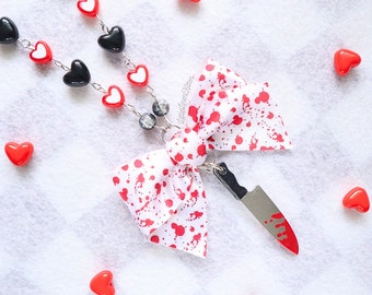 Yandere Blood Splatter Necklace inspired by Yuno Gasai | Gurokawa, Mirai Nikki, Yami Kawaii