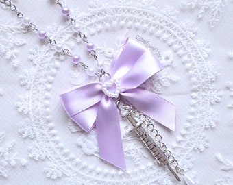 Menhera Syringe Necklace Pastel Purple | Yami Kawaii, Jfashion, Harajuku Street Fashion