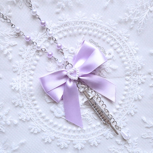 Menhera Syringe Necklace Pastel Purple | Yami Kawaii, Jfashion, Harajuku Street Fashion