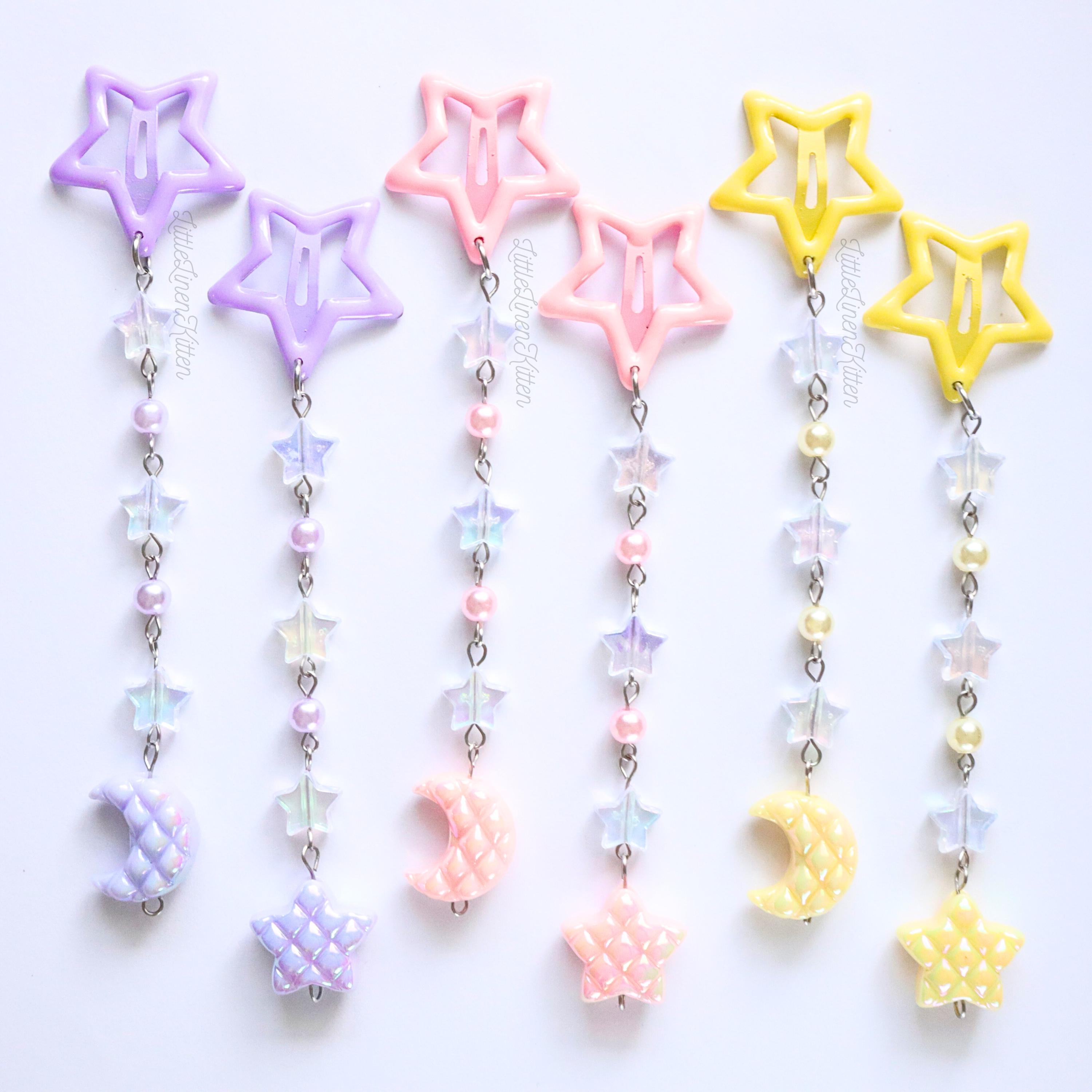 ?Adorable Pair Of Iridescent Pinwheel Kawaii Hair Clips ? Unicorn, Pinwheel, Heart Hair Clips | Hemsin Atelier main image 3
