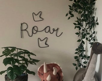 Wire 'Roar' Dinosaur Footprints – Kids Room Wall Art