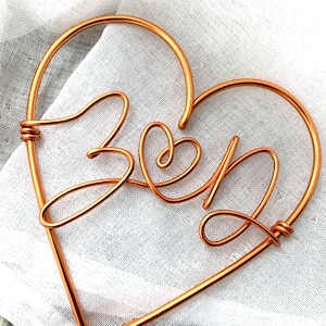 Personalised Wire Initials Heart – Custom Wire Art, Couple Initials Letterbox Gift, Handmade Wedding & Anniversary Decor
