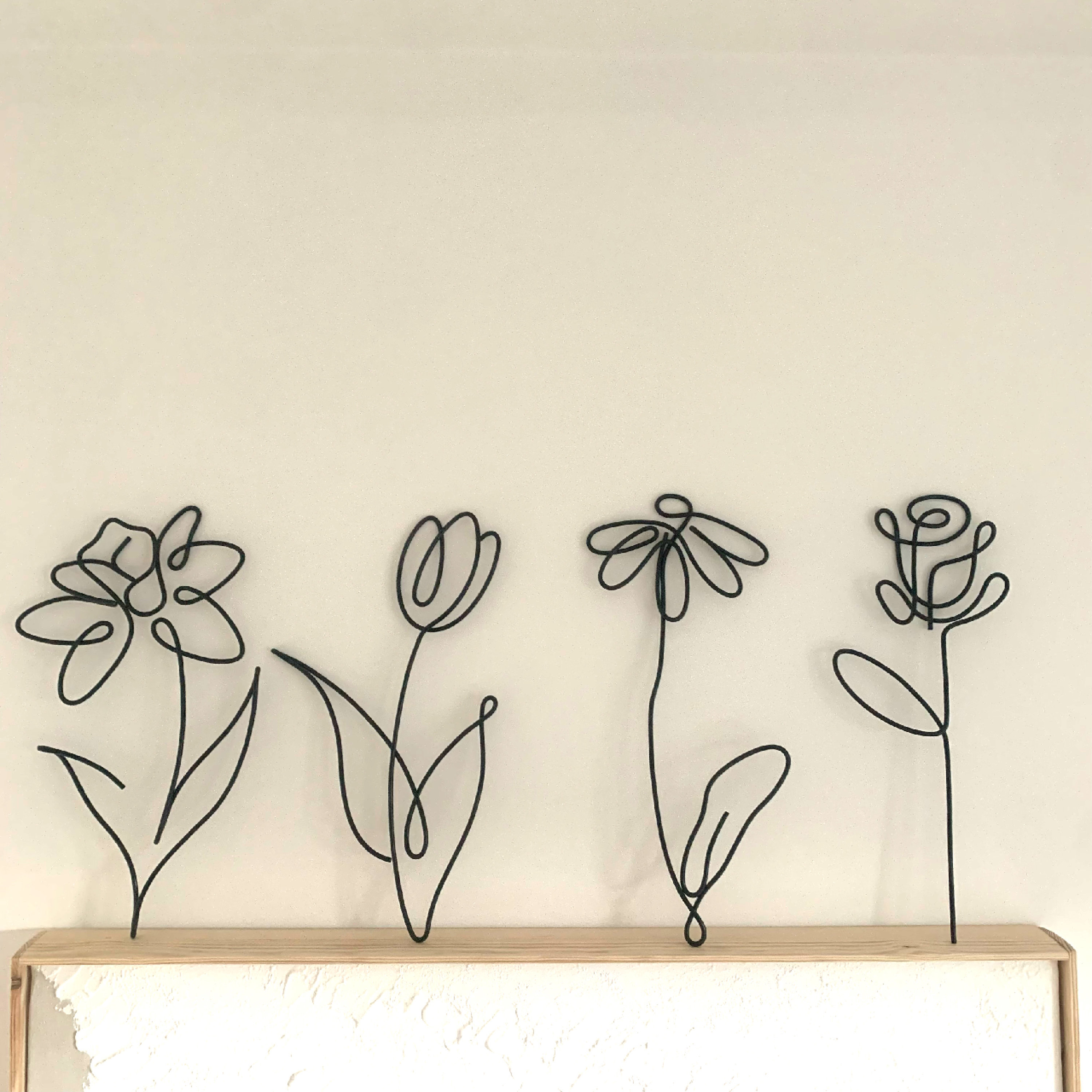 nude swiss  boy flowers Daffodil Daisy Rose Lily - Wild Flowers - Wire Wall Art Decor - Minimalist  Art - Forever Flowers - Unique Wall Hanging - Mothers Day Gifts - Etsy 日本
